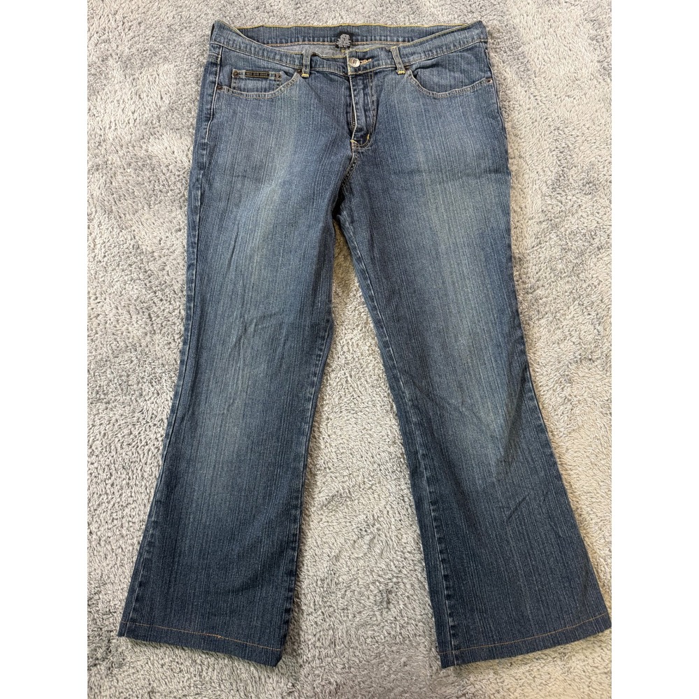NY Jeans Women 14 Tall Bootcut Jeans Blue Cotton Stretch Denim
